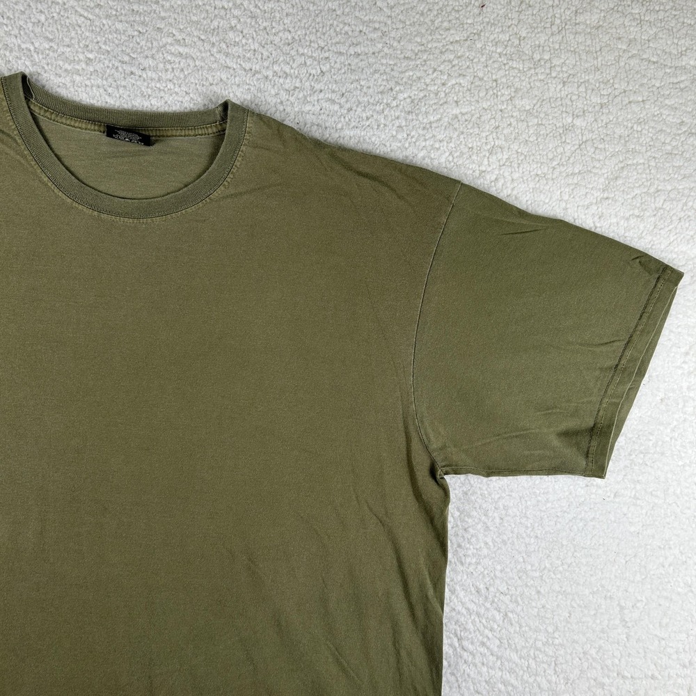 Stussy Shirt Mens 2XL Green Solid Basic Cotton Crewneck T-Shirt Streetwear - Picture 2 of 10
